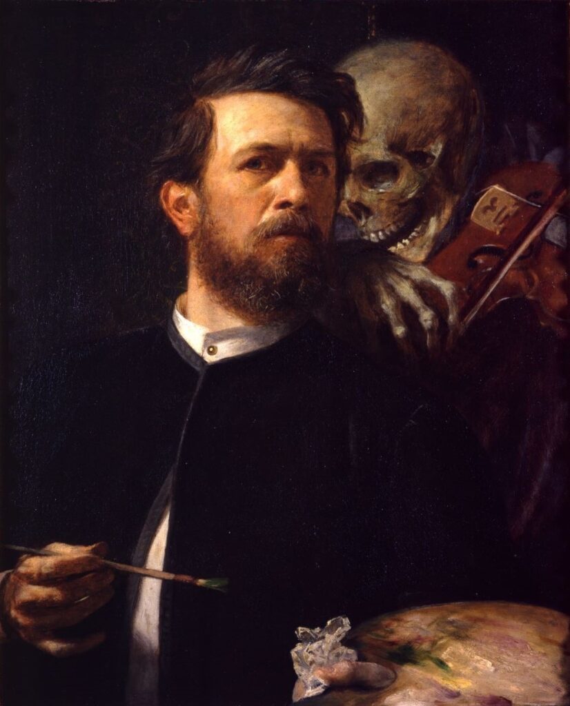 Arnold Böcklin, Autoritratto con la Morte che suona il violino, in mostra con Gotico Moderno- artscore.it