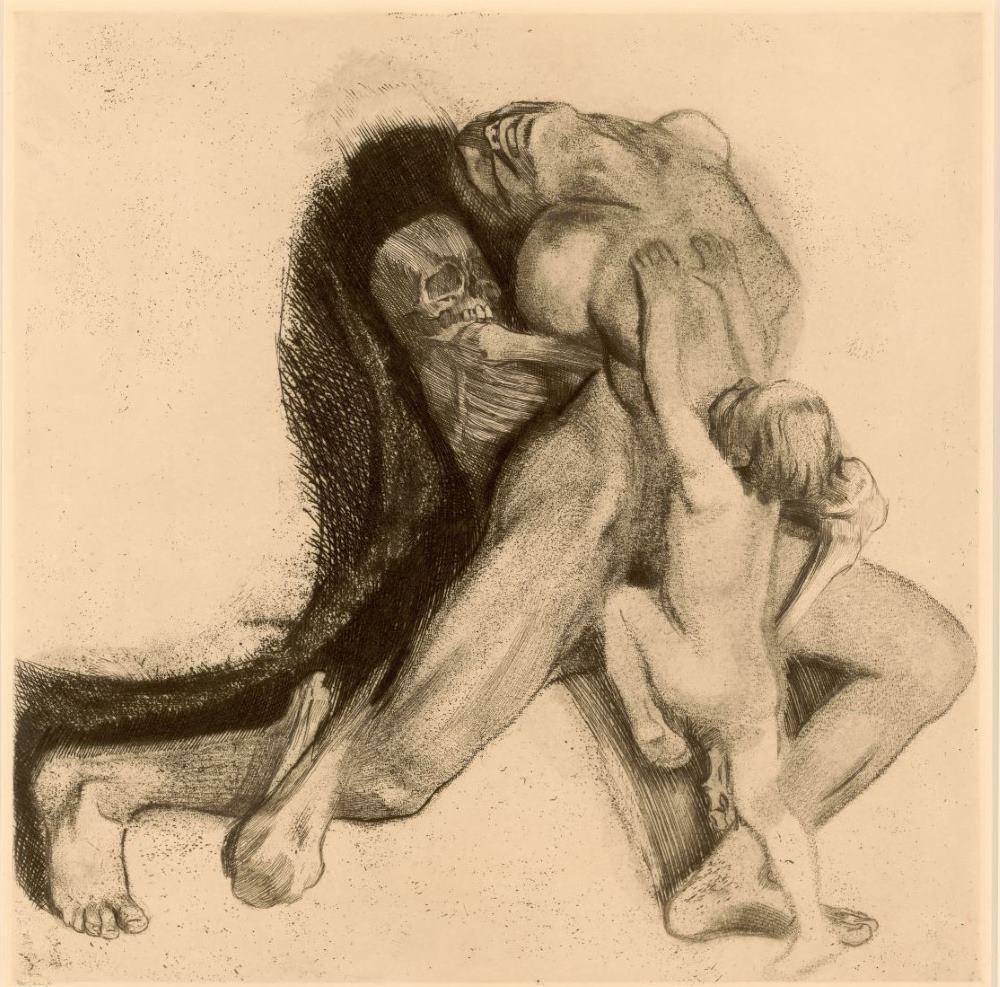 Gotico Moderno. Käthe Kollwitz, Tod und Frau, 1910. artscore.it