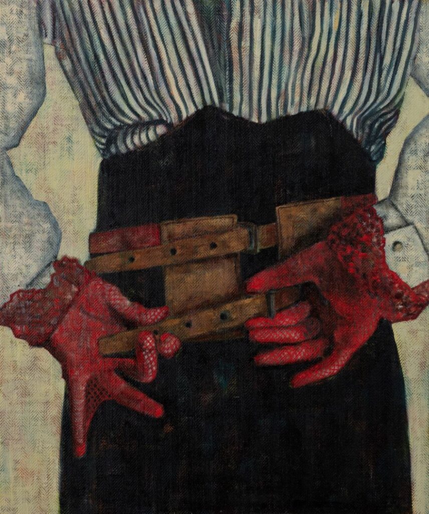 Una seduzione misteriosa avvicina al dipinto di Sara Berman, La direttrice del circo, 2026. artscore.it