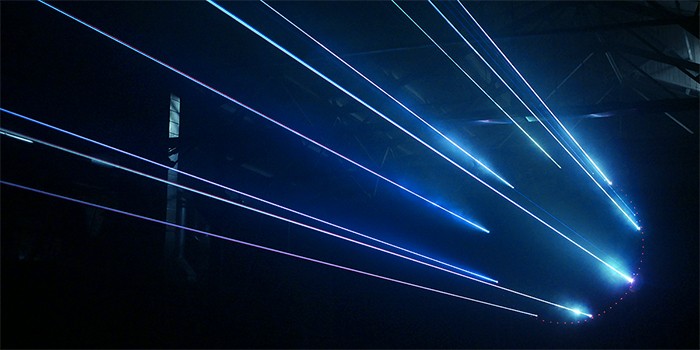 RGB 2018. Particolare dell'installazione laser Rotor