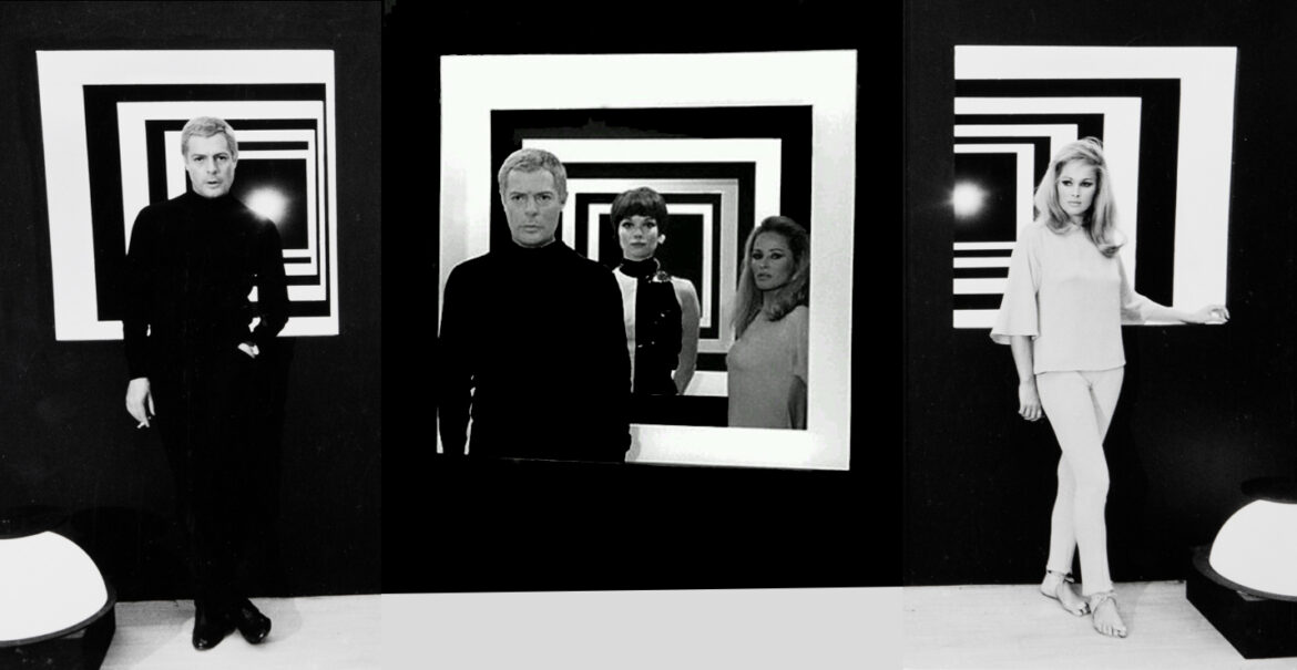 La decima vittima. Marcello Mastroianni, Elsa Martinelli e Ursula Andress- artscore.it
